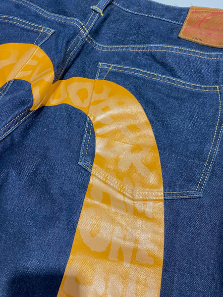 Evisu Orange Daicock Denim Jean