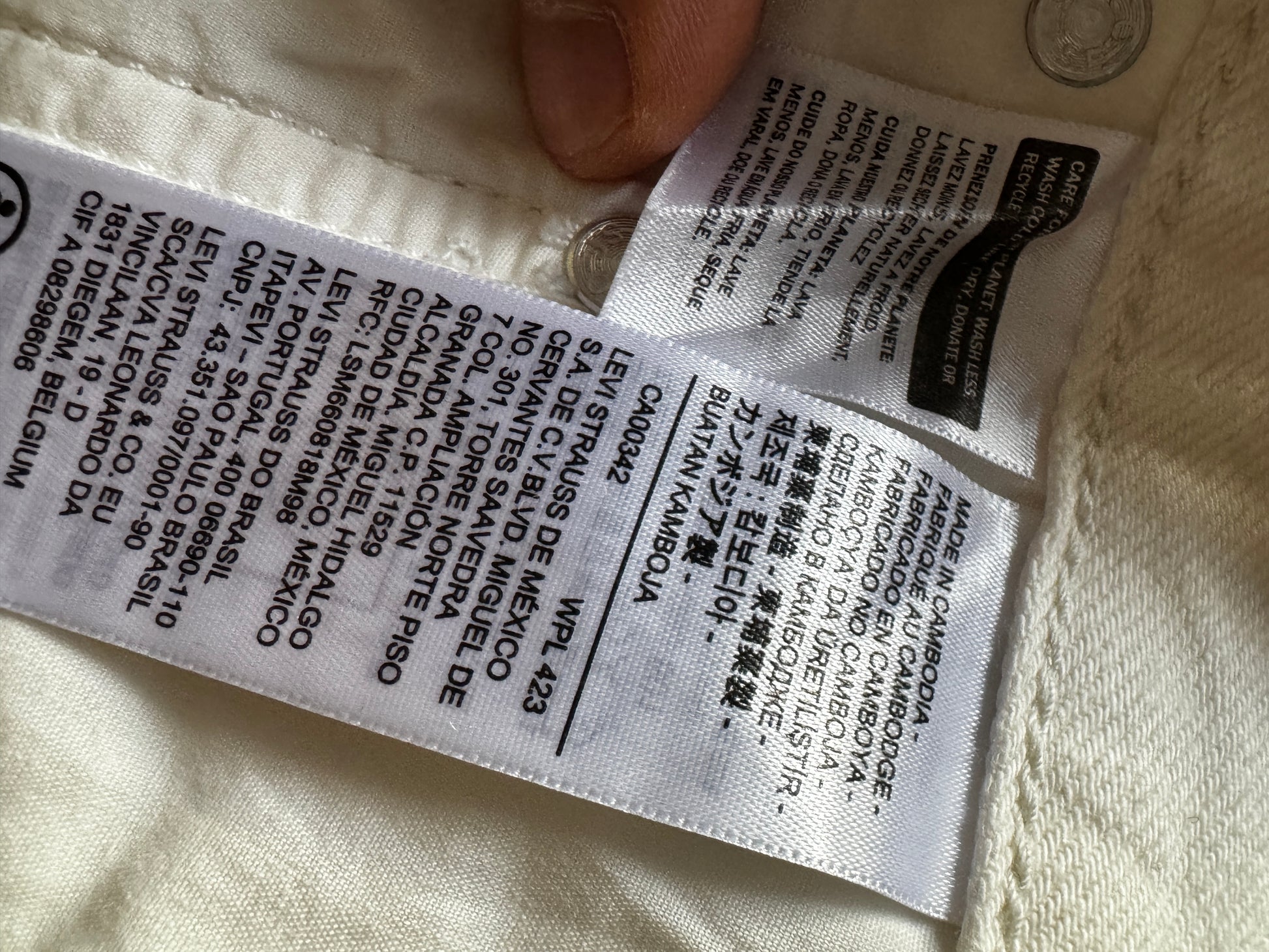 Levis White Baggy Jean