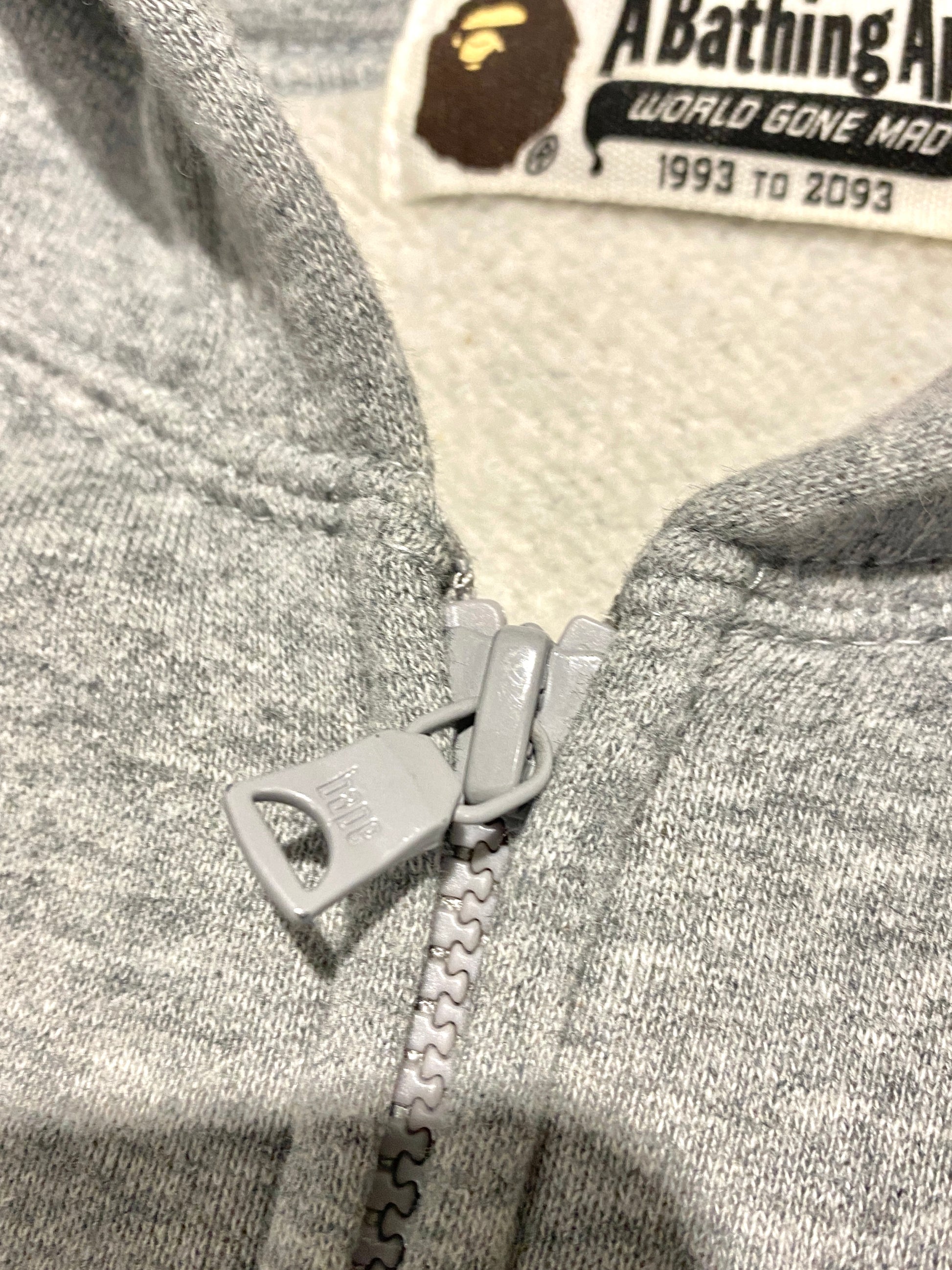 BAPE Grey BM Zip Hoodie