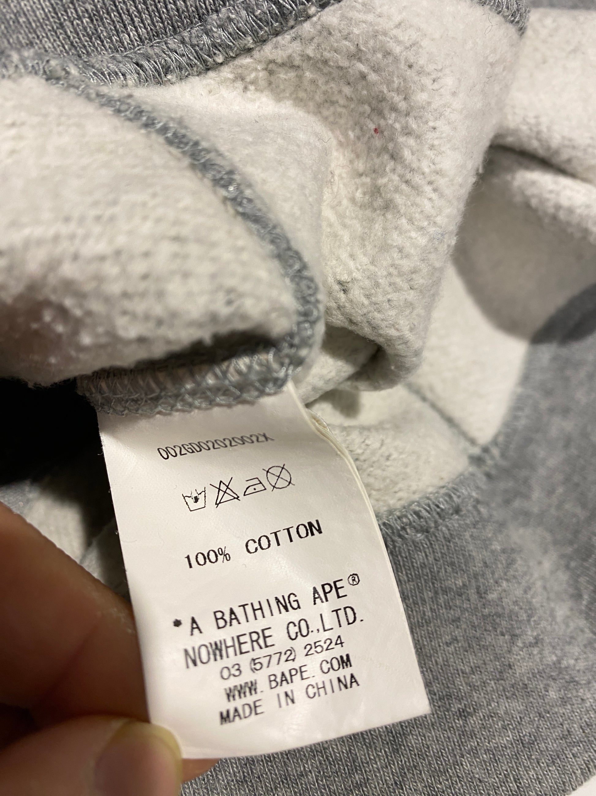 BAPE Grey BM Zip Hoodie