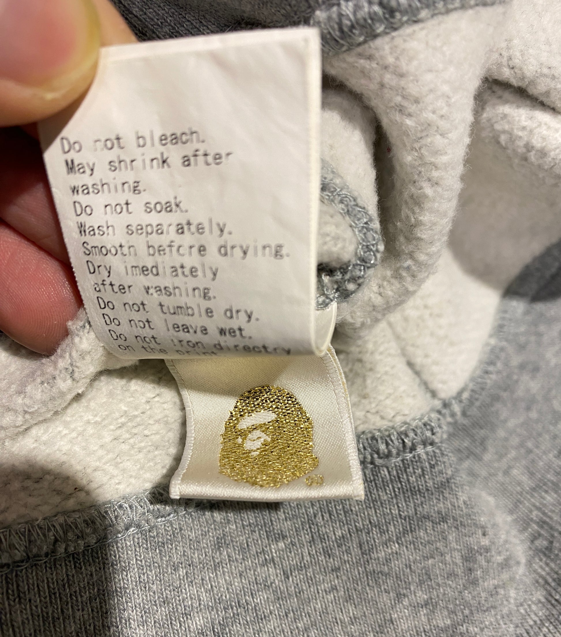 BAPE Grey BM Zip Hoodie