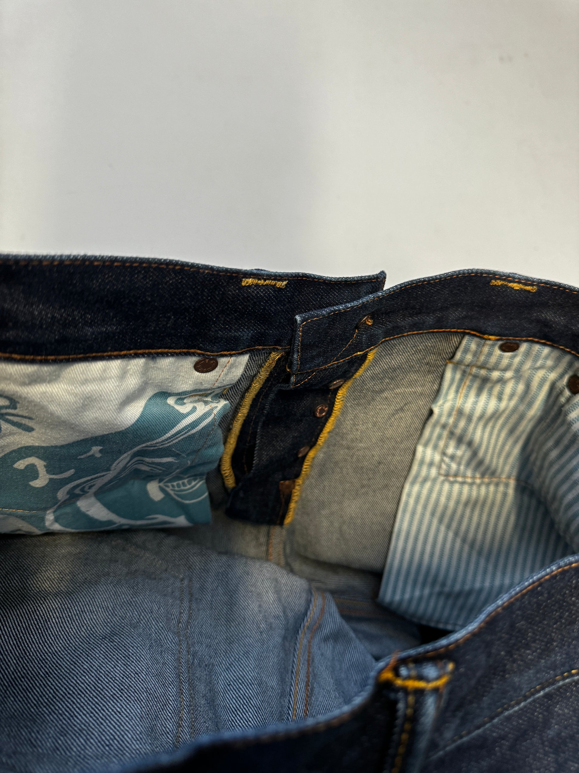 Evisu  White Daicock Denim Jean