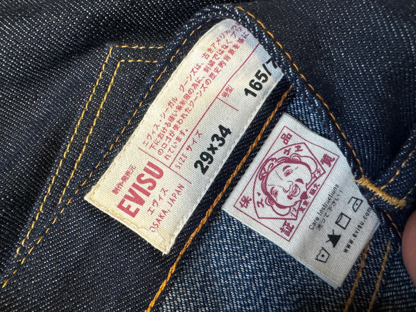 Evisu  Blue Long Dragon Embroidery  Seagull Denim Jean