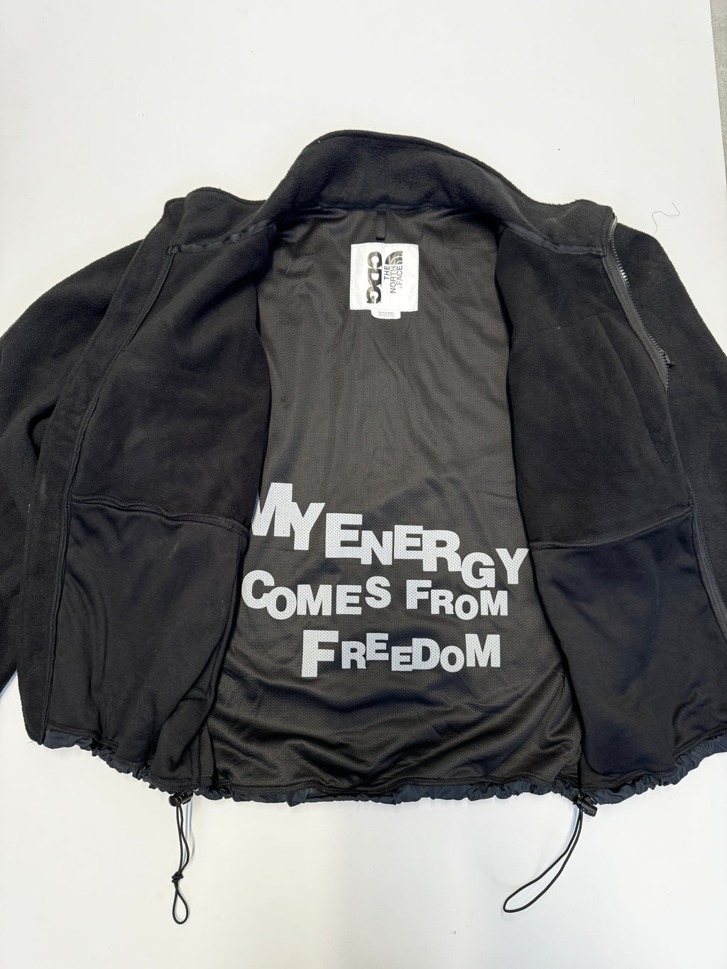 Comme des Garçon X The North Face Fleece " My Energy Comes From Freedom" Jacket