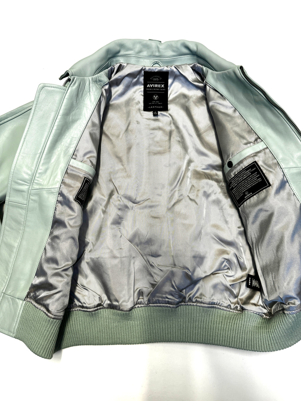 Avirex Varisty Baby Blue Leather Jacket