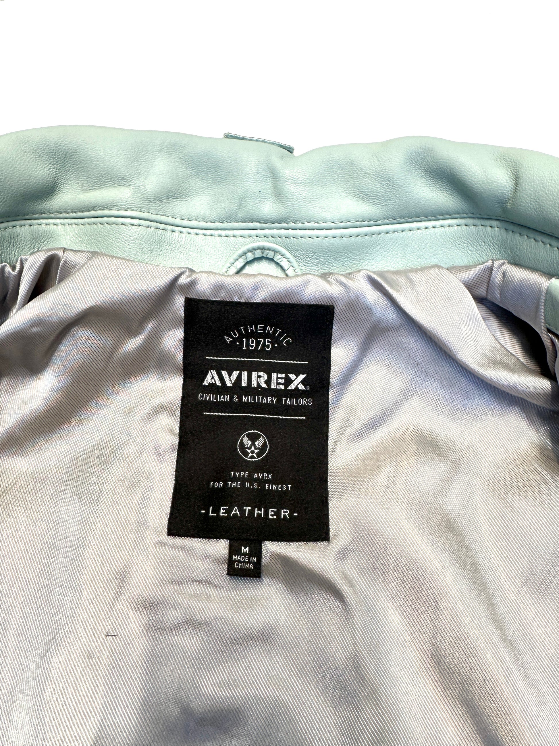 Avirex Varisty Baby Blue Leather Jacket