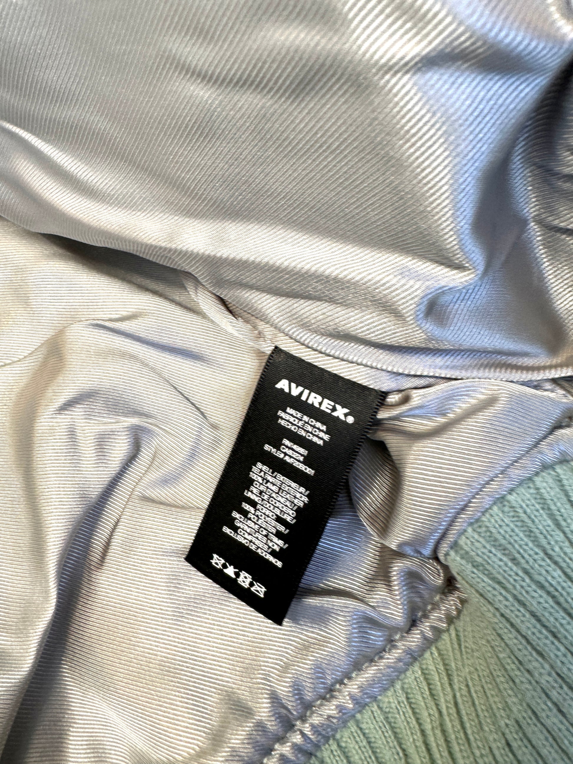 Avirex Varisty Baby Blue Leather Jacket