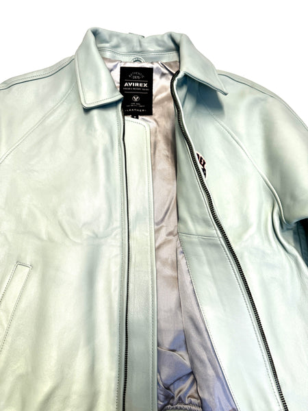 Avirex Varisty Baby Blue Leather Jacket