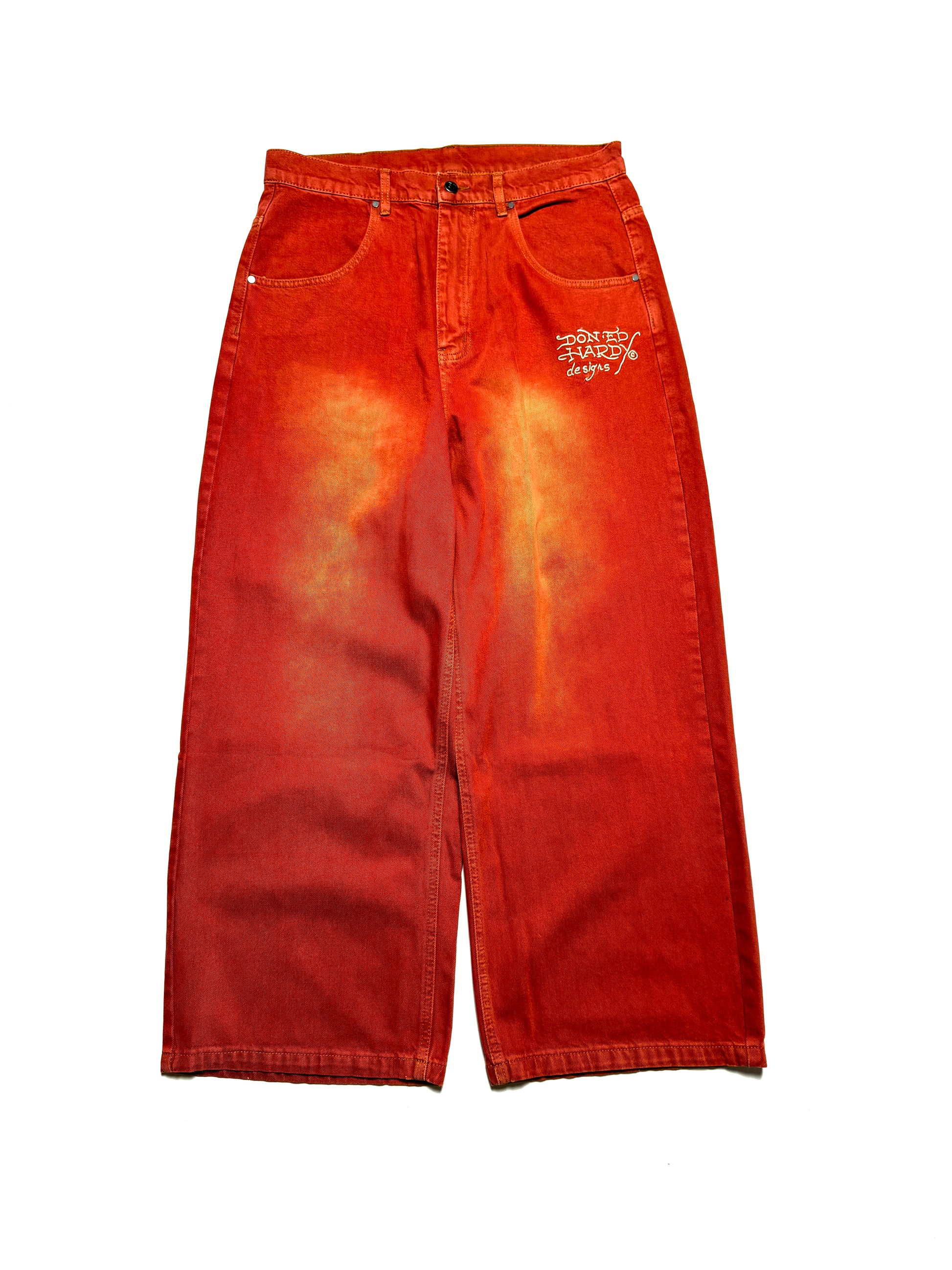 Ed Hardy Orange Dragon Embroidery Pant