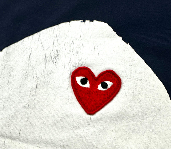 Comme des Garçons Play White Heart Navy Tee