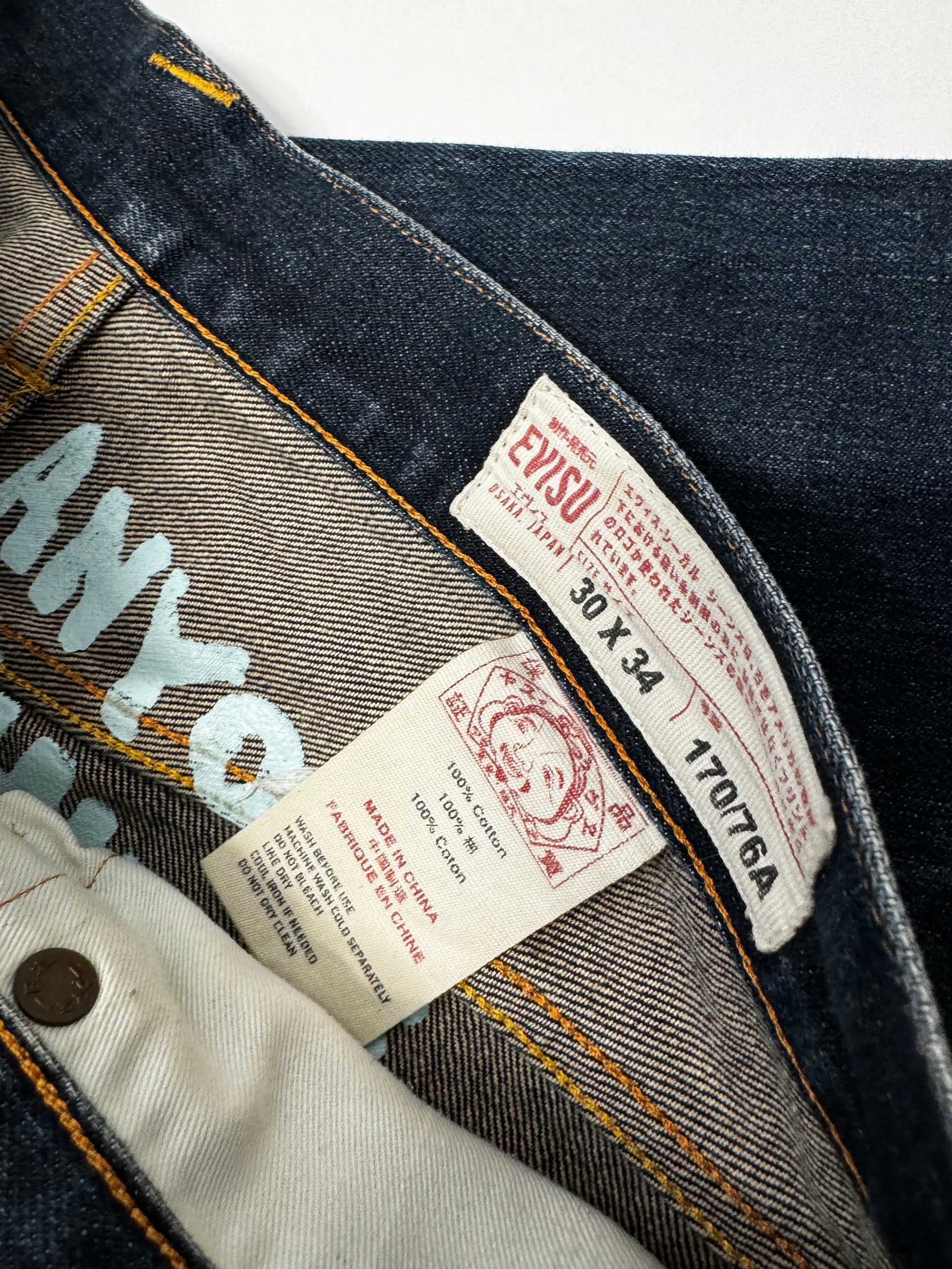 Evisu Blue Skull Washed Jean