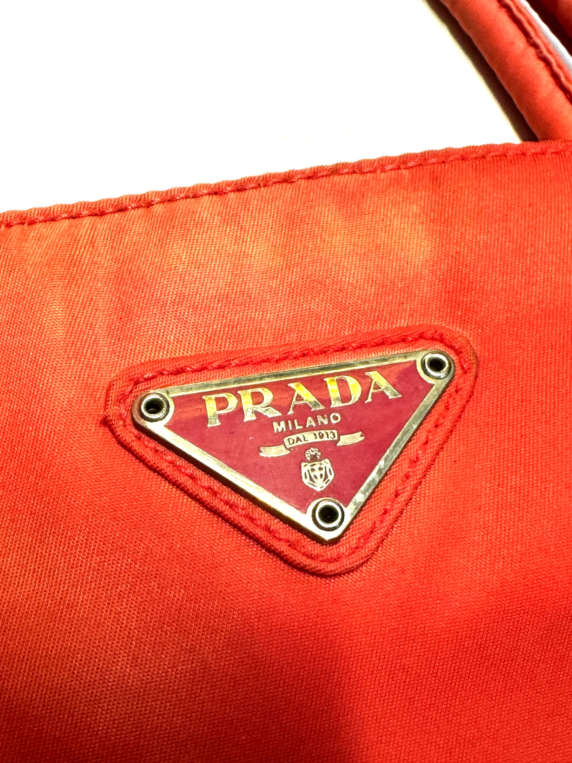 PRADA Vintage Rose Red Mini Tote Bag
