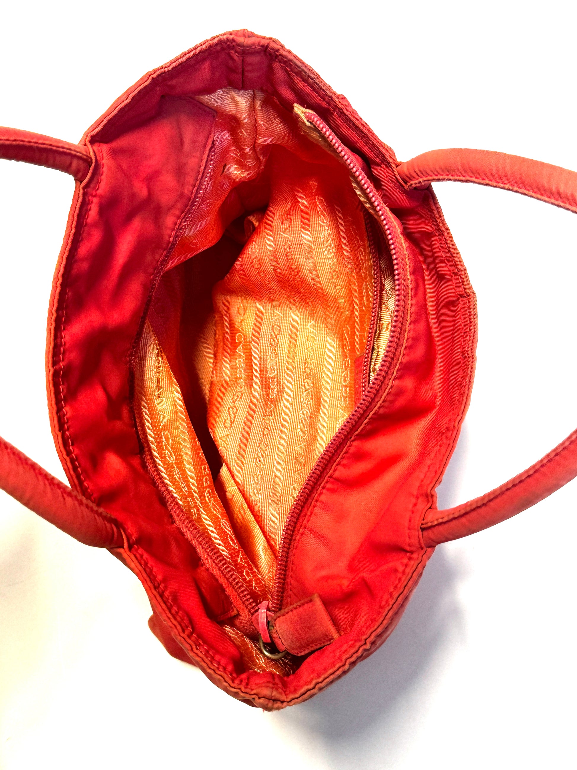 PRADA Vintage Rose Red Mini Tote Bag