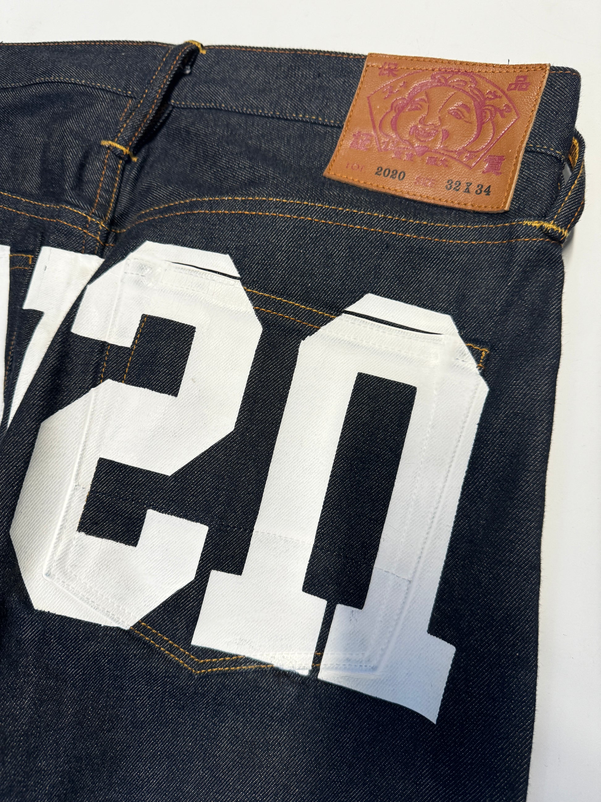Evisu Backwards Spell Raw Denim Jean
