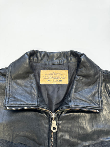 Avirex Black Biker Leather Jacket