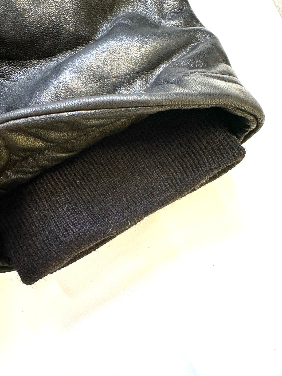 Avirex Black Biker Leather Jacket