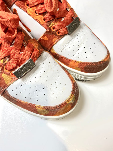 BAPE x Heron Preston Orange Camo BAPESTA