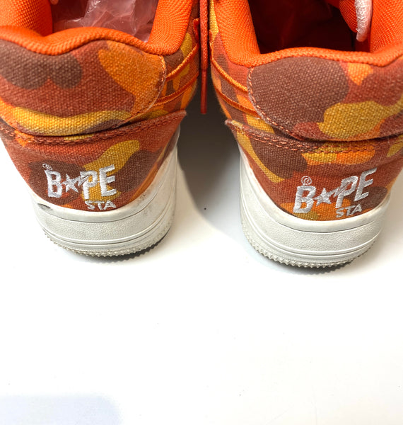 BAPE x Heron Preston Orange Camo BAPESTA