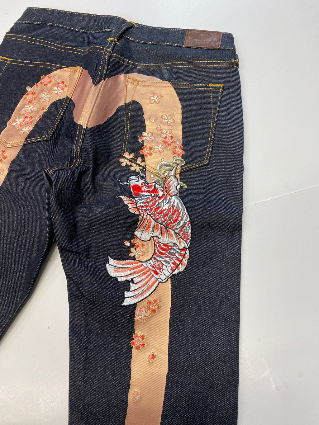 Evisu Pink Floral Fish Daicock Denim Jean