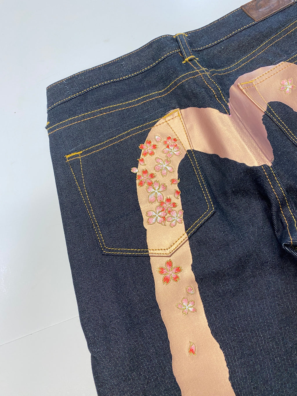 Evisu Pink Floral Fish Daicock Denim Jean