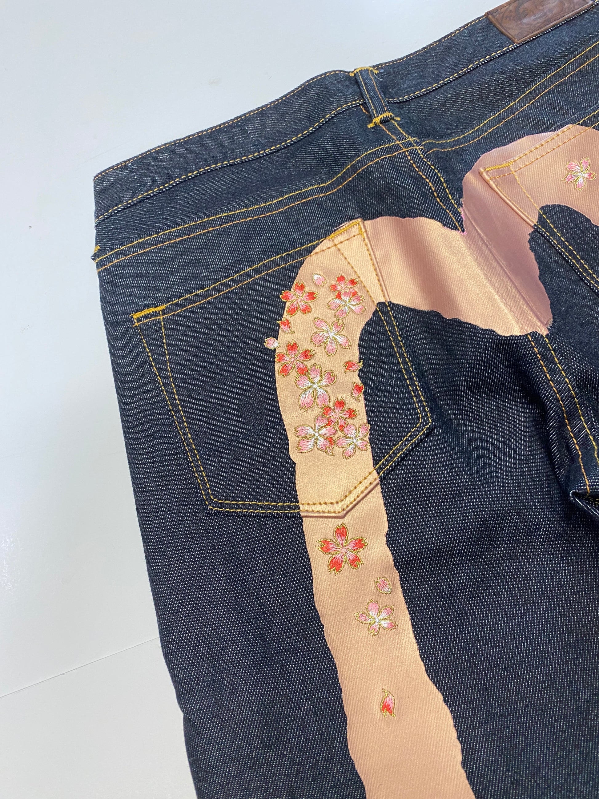 Evisu Pink Floral Fish Daicock Denim Jean
