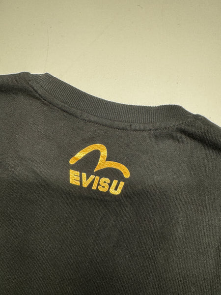 Evisu Black Dot Skull Face Crewneck