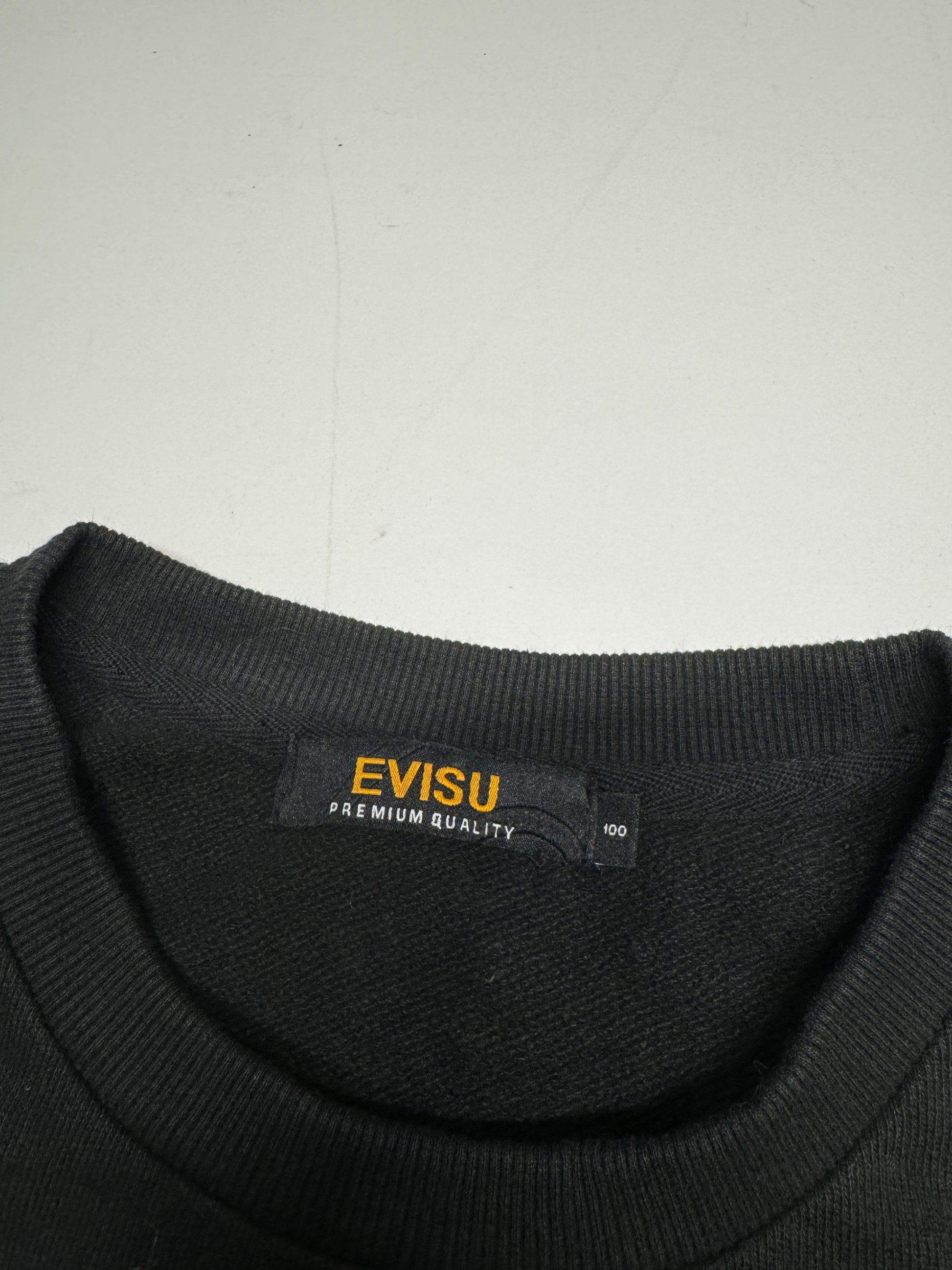 Evisu Black Dot Skull Face Crewneck