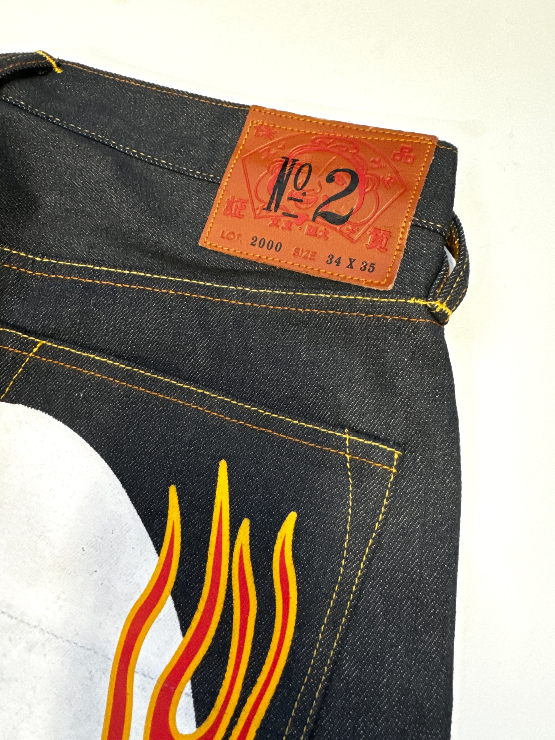 Evisu Flame White Daicock Jean