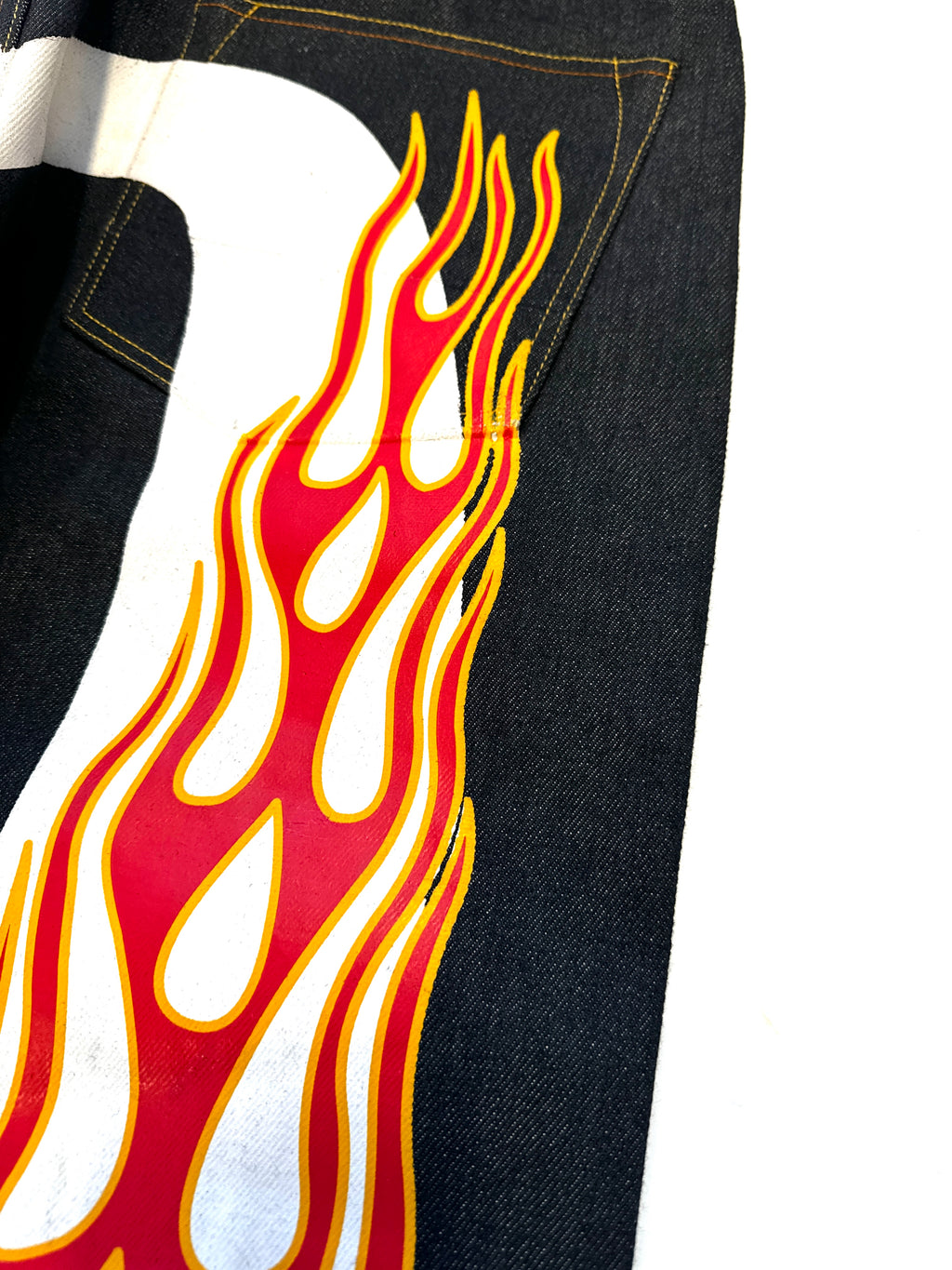 Evisu Flame White Daicock Jean