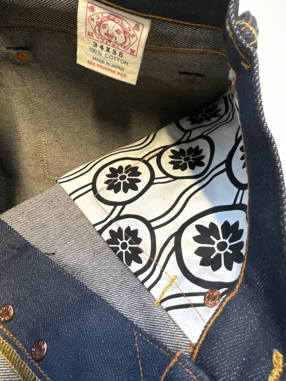 Evisu Flame White Daicock Jean