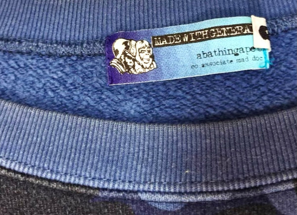 BAPE Early 2000s Blue Camo Crewneck