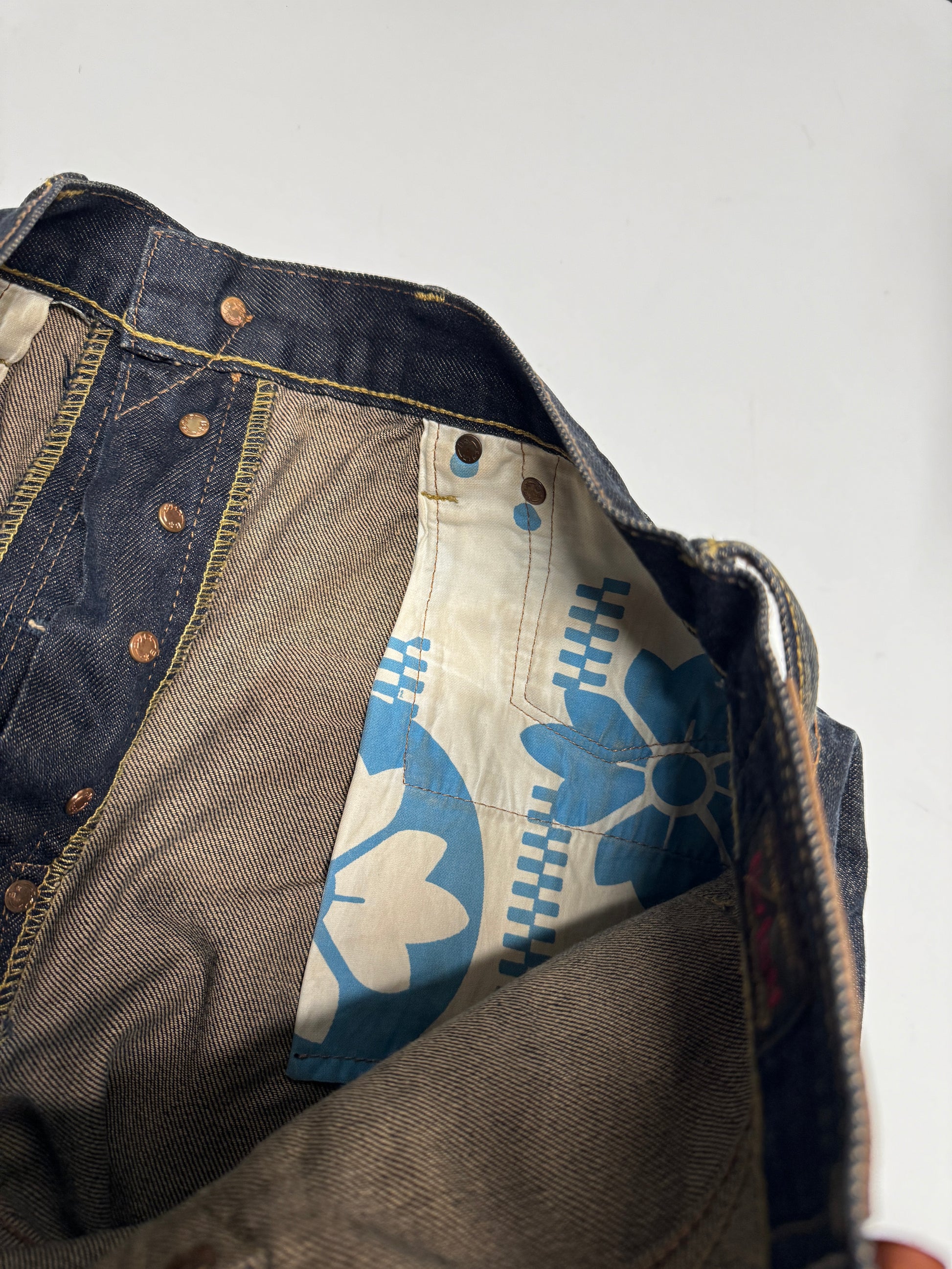 Evisu Wording Daicock Washed Denim Jean