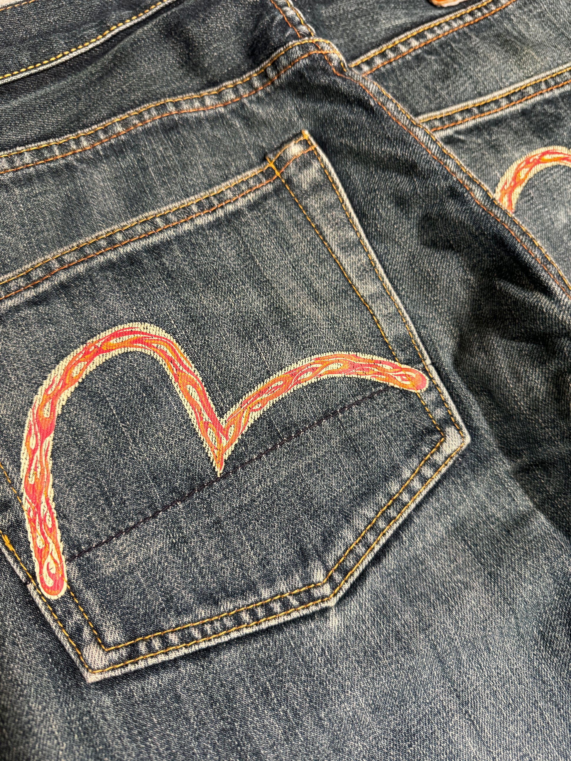 Evisu No.2 White Seagull Fire Denim Jean