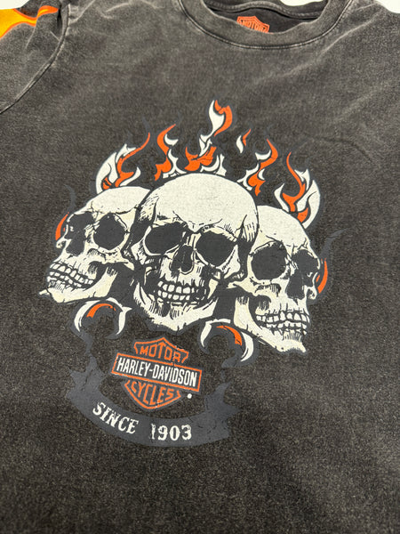 Harley Davidson Flame Skull Long Sleeve