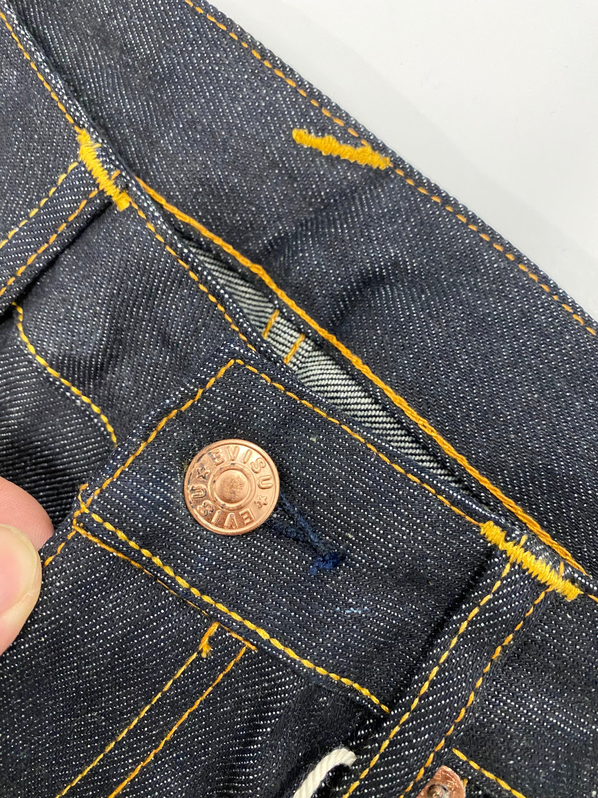 Evisu Sakura Dragon White Brushed Daicock Denim Jean