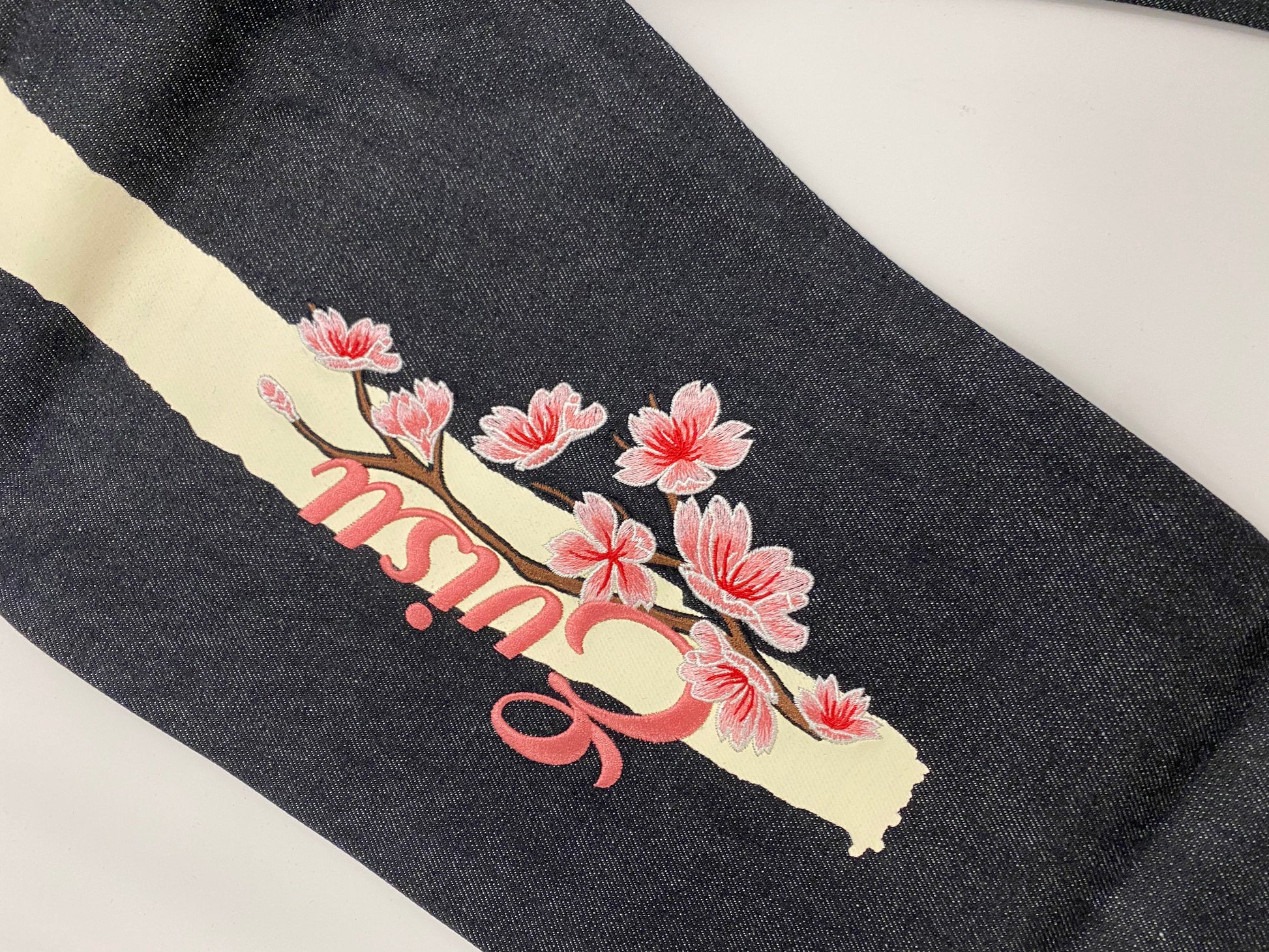 Evisu Sakura Dragon White Brushed Daicock Denim Jean