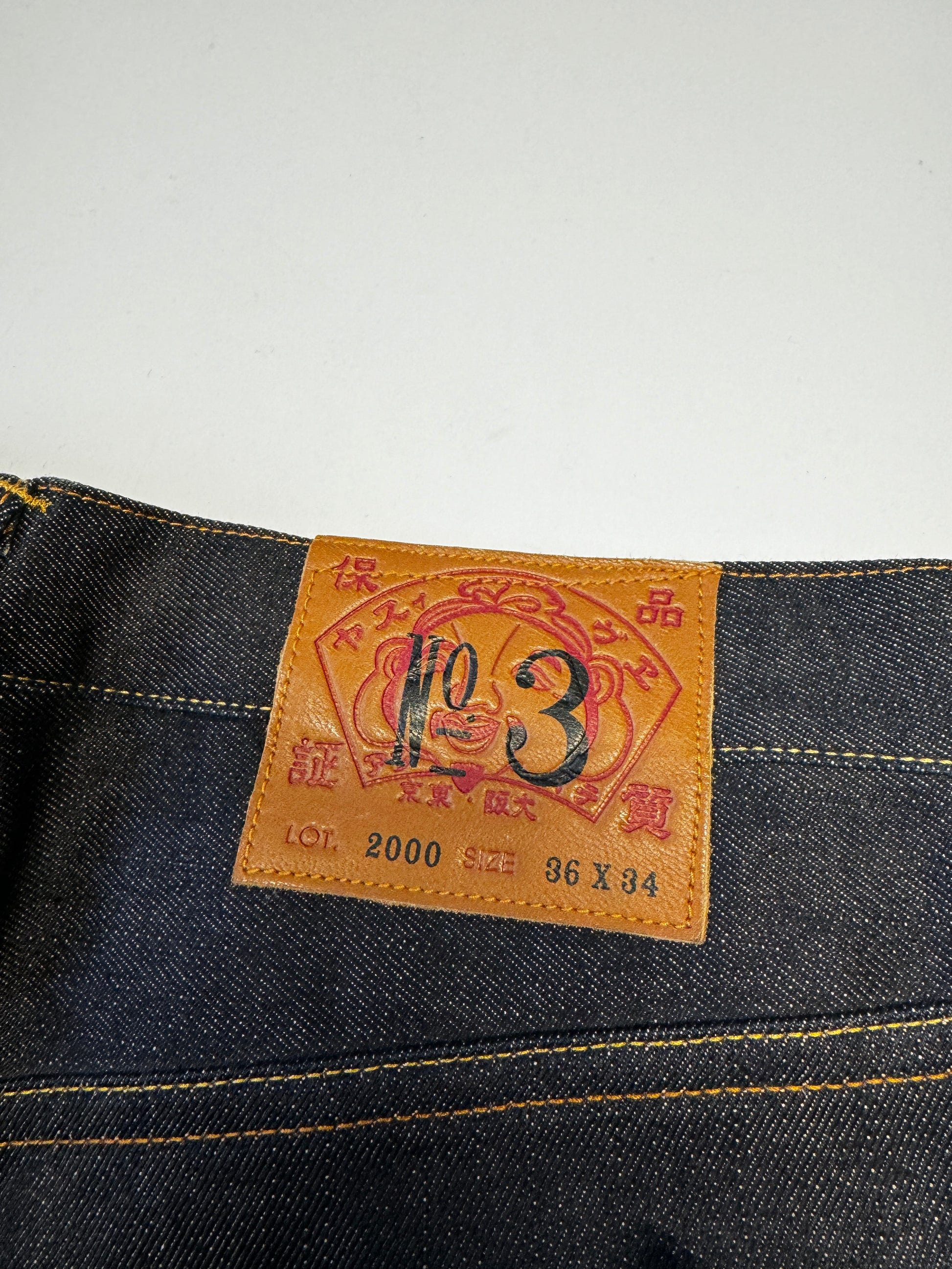 Evisu Yellow Daicock Raw Denim Jean