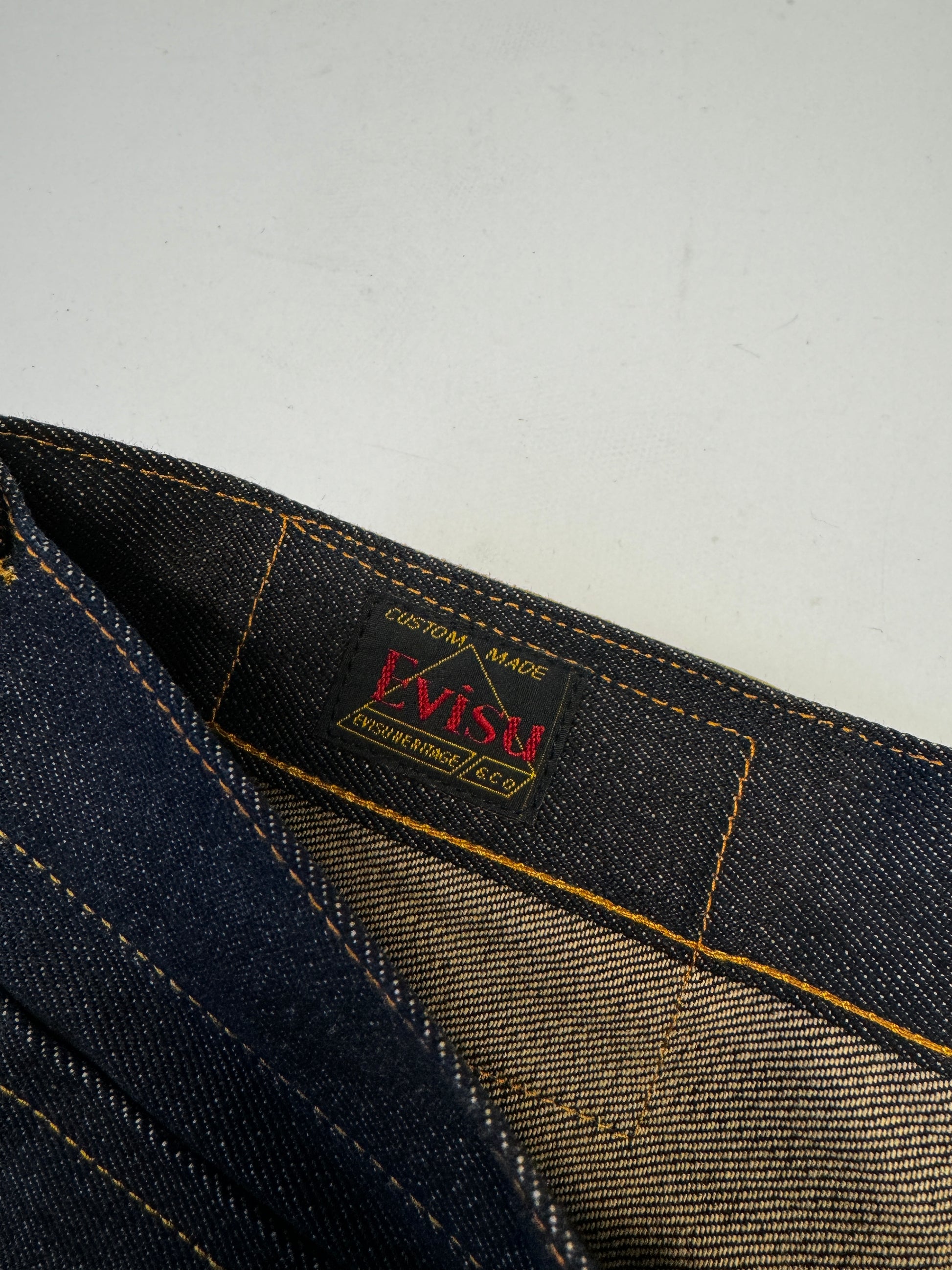 Evisu Yellow Daicock Raw Denim Jean