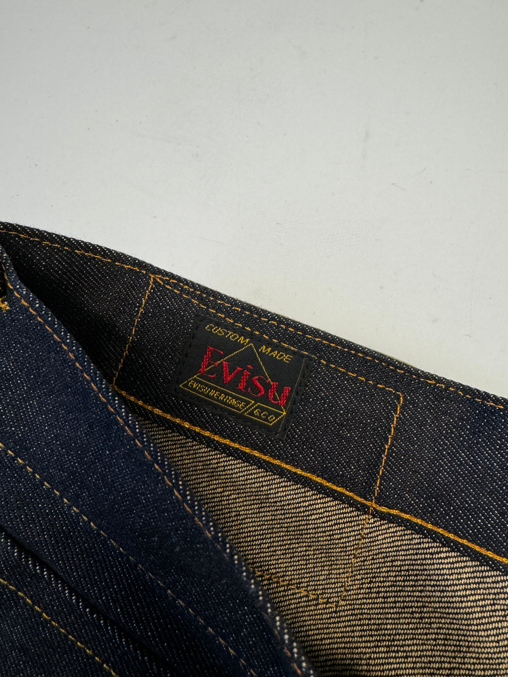 Evisu Yellow Daicock Raw Denim Jean