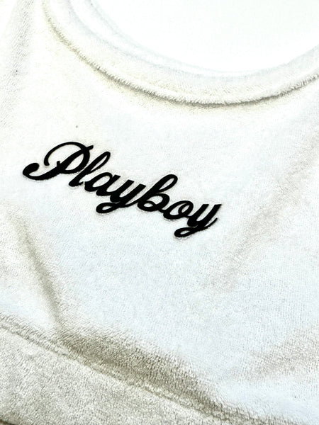 Playboy White Towel Cropped Top