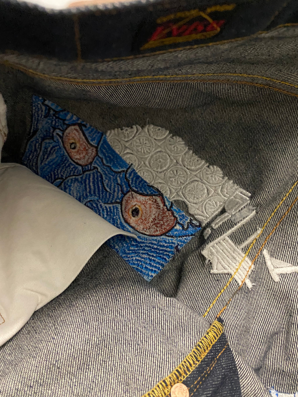Evisu Embroidered  Tengu Ice Oni Daicock Denim Jean