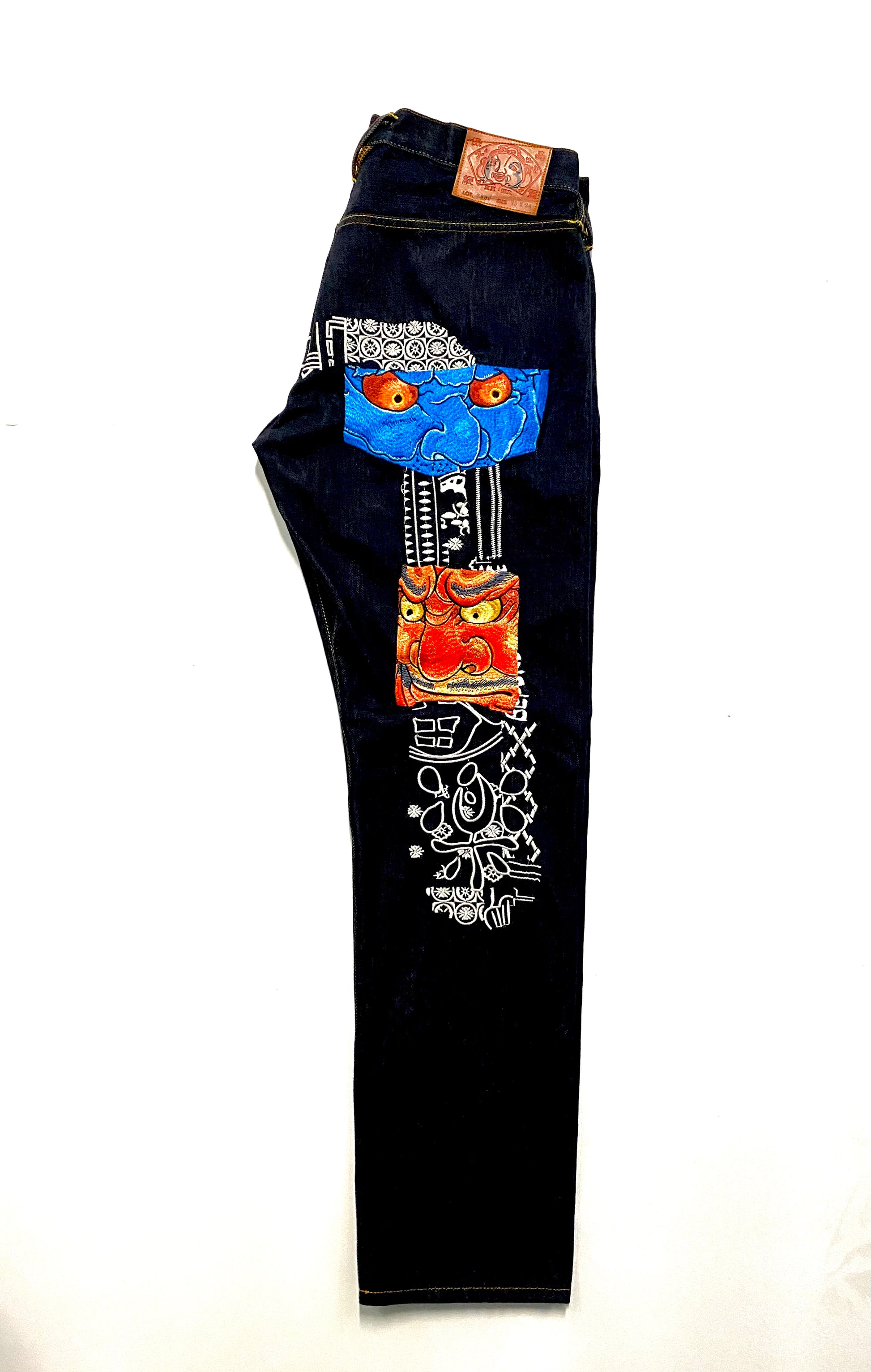 Evisu Embroidered  Tengu Ice Oni Daicock Denim Jean