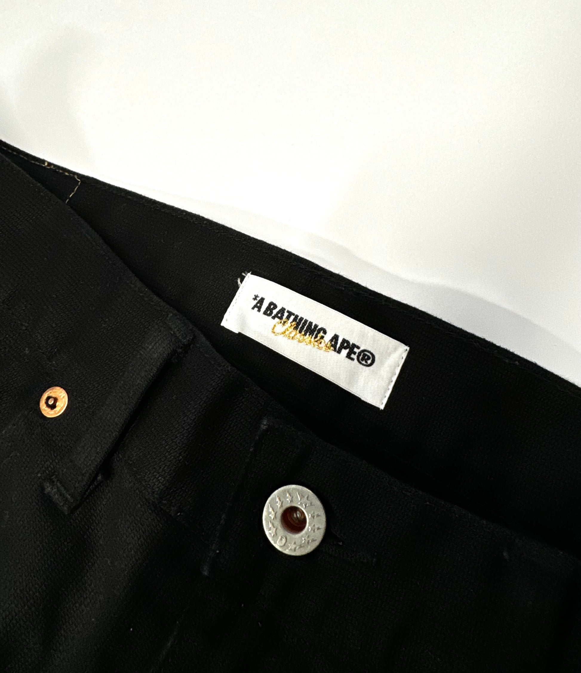 BAPE Embroidered Yellow Sta Black Pant