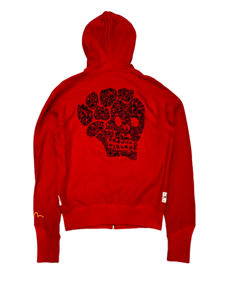 Evisu Red Skull Zip Hoodie