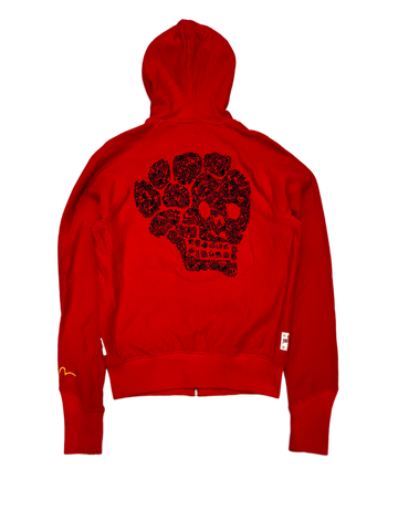 Evisu Red Skull Zip Hoodie