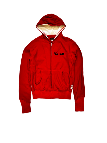 Evisu Red Skull Zip Hoodie