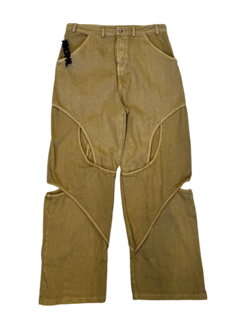 Abnormal Cut Thru Khaki Pant