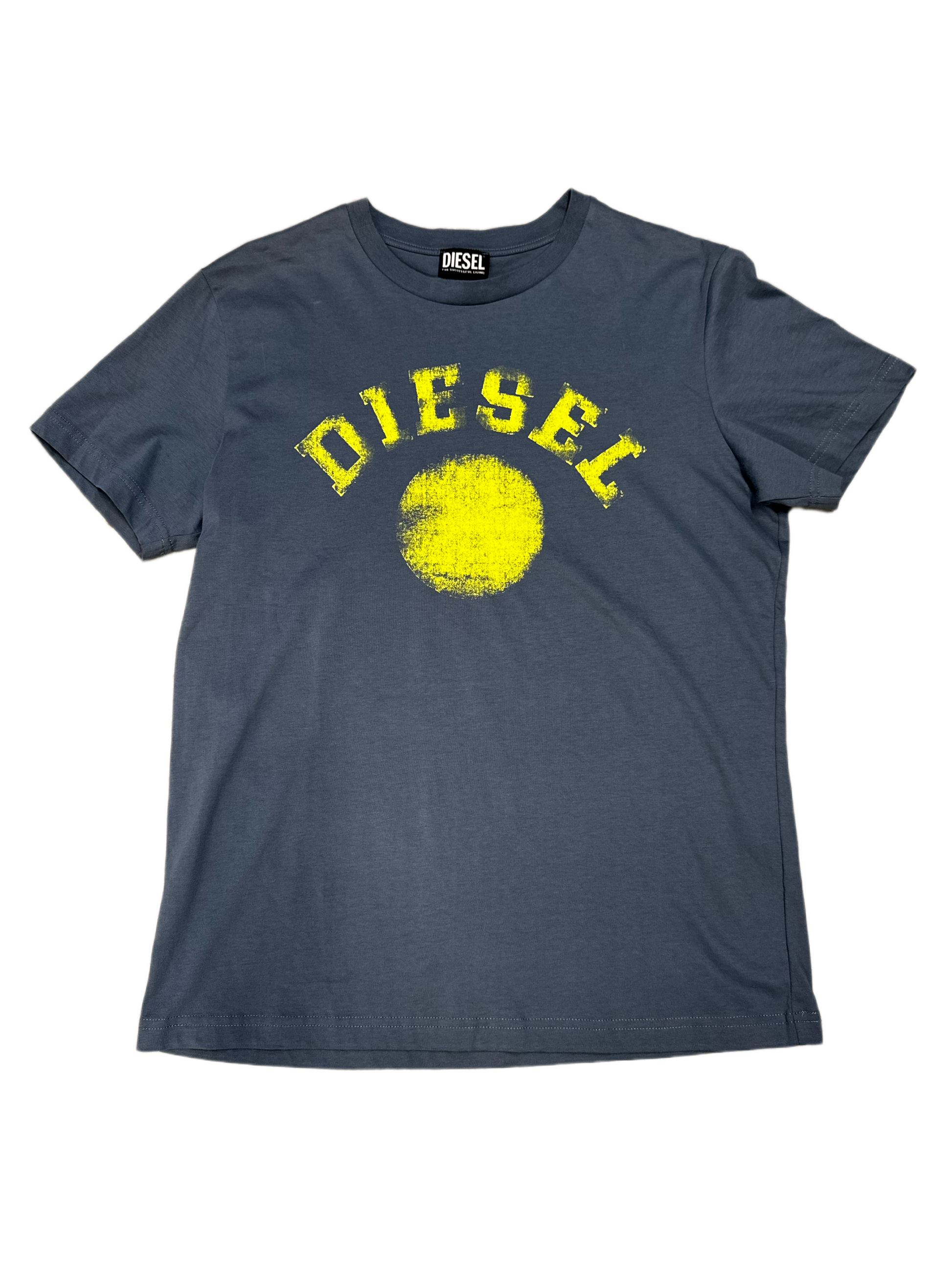 Diesel Navy Yellow Spell-out Tee