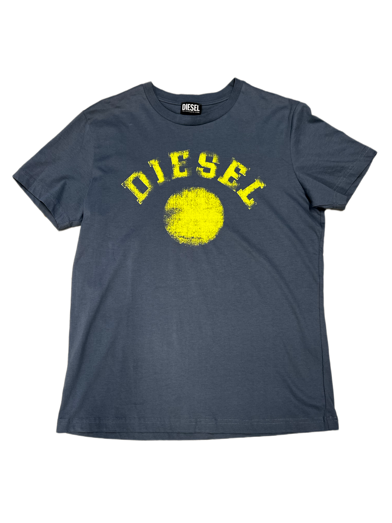 Diesel Navy Yellow Spell-out Tee