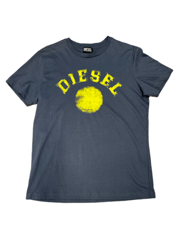 Diesel Navy Yellow Spell-out Tee